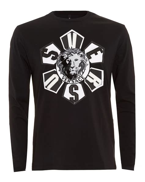 versus versace long sleeve lion head t shirt|Versus Versace Lion Shirt Black Long Sleeved Size 52 XL.